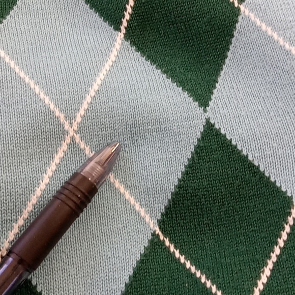 Land's End Women Sweater Used Preowned Checkered LARGE GREEN MULTI-COLOR - Picture 6 of 7